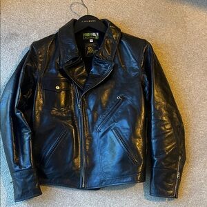 Men's Black Leather Bomber Jacket